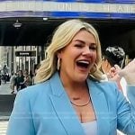 Heather McMahan’s blue double breasted blazer and pants on Today