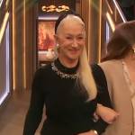 Helen Mirren’s black embellished sweater on The Drew Barrymore Show