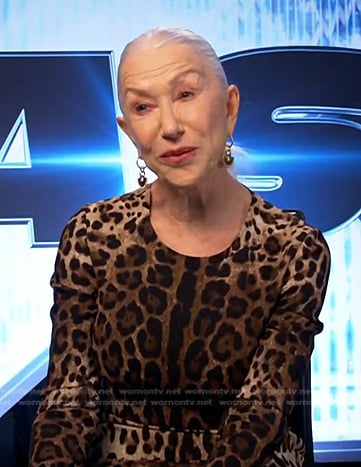 Helen Mirren’s leopard print dress on E! News