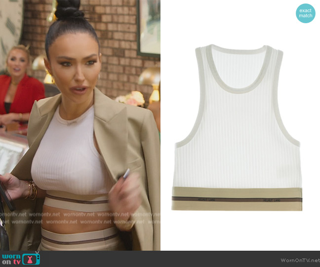 Helmut Lang Rib Crop Tank worn by Bre Tiesi on Selling Sunset