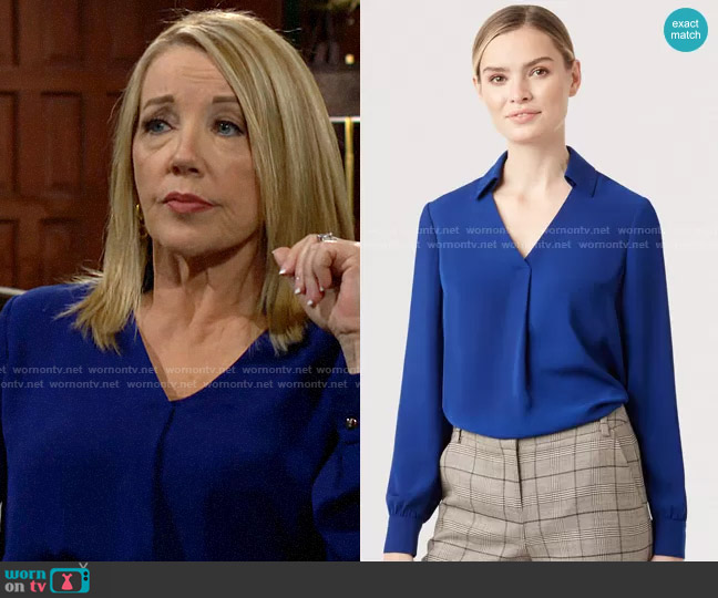 Hobbs Philippa Blouse worn by Nikki Reed Newman (Melody Thomas-Scott) on The Young and the Restless