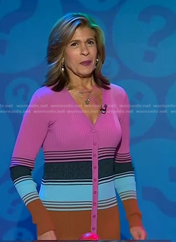 Hoda's multicolor striped ribbed dress on Today
