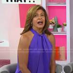 Hoda’s purple tie neck halter top on Today