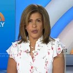 Hoda's white floral pintuck top on Today