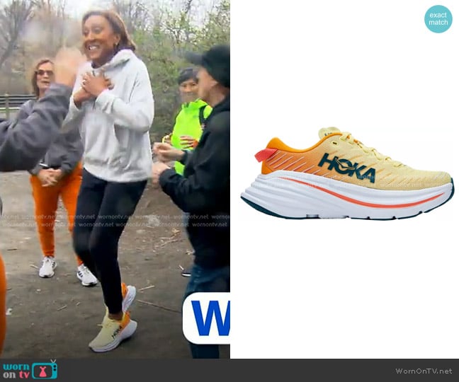 Hoka Bondi X Running Shoes worn by Robin Roberts on Good Morning America