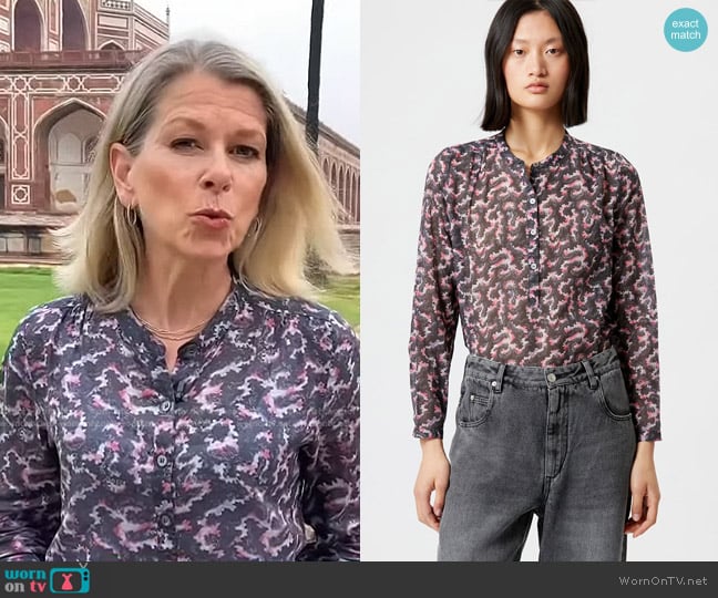 Isabel Marant Maria Printed Shirt worn by Janis Mackey Frayer on Today