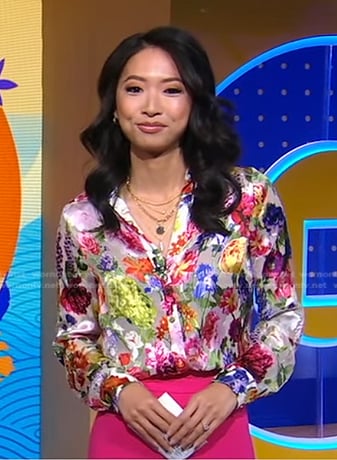 Jaclyn Lee’s floral blouse on Good Morning America