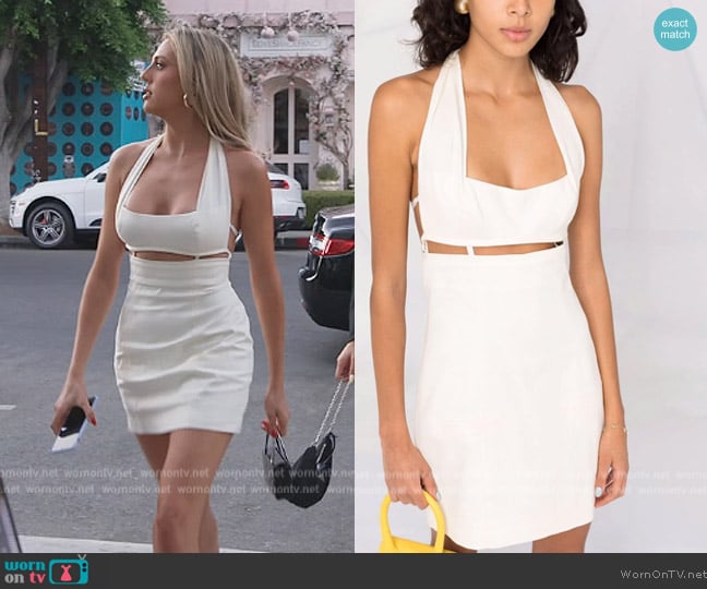 Jacquemus Cutout Halter Dress worn by Sophia Stallone on The Family Stallone