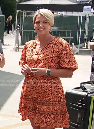 Jamie Yuccas’s orange floral dress on CBS Mornings