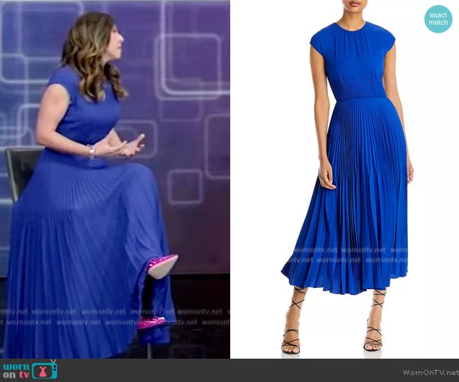 Jason Wu Cap-Sleeve Pleated Midi Dress worn by Dr Heather Hirsch on Live with Kelly and Mark