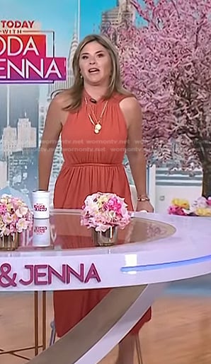 Jenna's orange gathered dress on Today