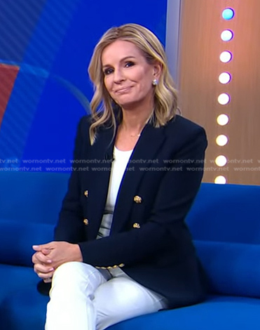 Jennifer's navy blazer with gold buttons on Good Morning America