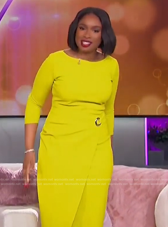 Jennifer's yellow wrap dress on The Jennifer Hudson Show