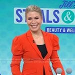 Jill’s red puff shoulder blazer on Today