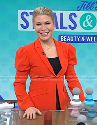 Jill’s red puff shoulder blazer on Today