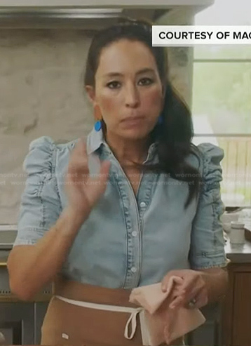 Joanna Gaines’s denim puff sleeve shirt on Today