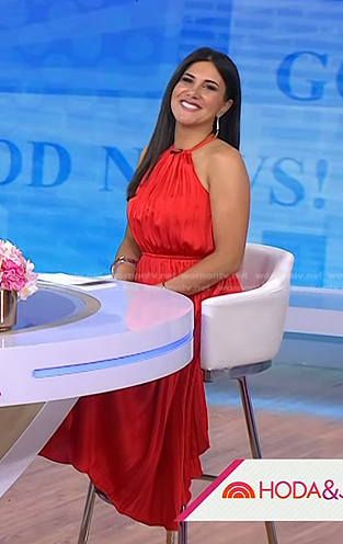 Joelle Garguilo's red pleated halter dress on Today