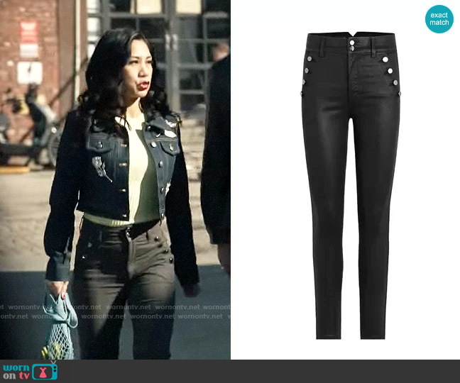 Joe's Jeans Georgia High-Rise Stretch Coated Skinny Jeans worn by Melody Bayani (Liza Lapira) on The Equalizer