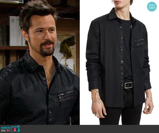 John Varvatos Slim Fit Button-Up Shirt Jacket worn by Thomas Forrester (Matthew Atkinson) on The Bold and the Beautiful