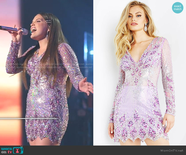 Megan Danielle’s lilac embellished dress on American Idol