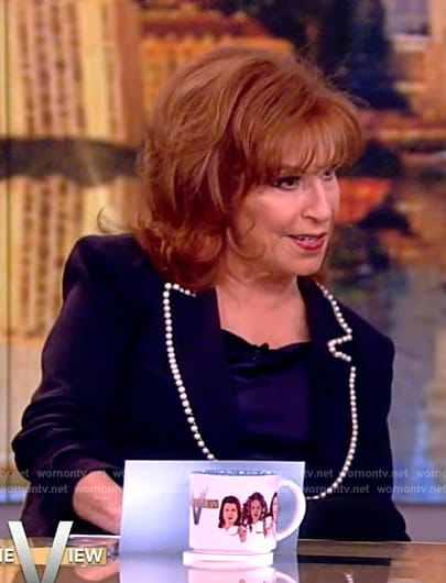 Joy's pearl trim blazer on The View