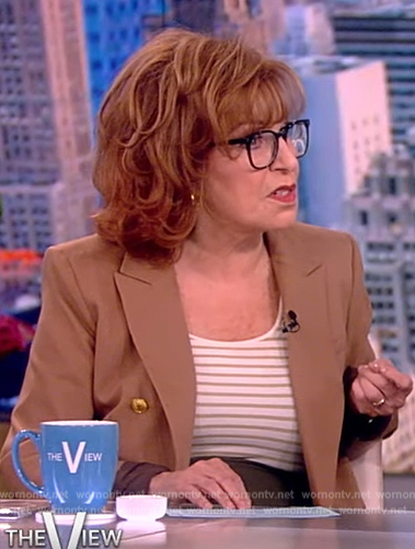 Joy’s brown double breasted blazer on The View