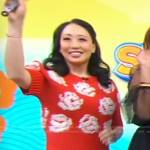 Judy Joo’s red floral embroidered sweater on Good Morning America