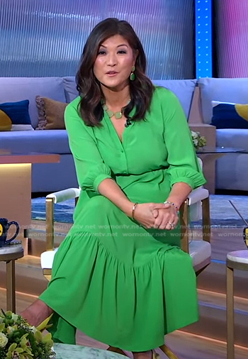 Juju's green midi dress on Good Morning America