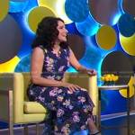 Julia Louis-Dreyfus’s navy floral lace dress on Good Morning America