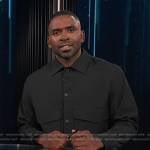 Justin’s black flap pocket shirt on E! News