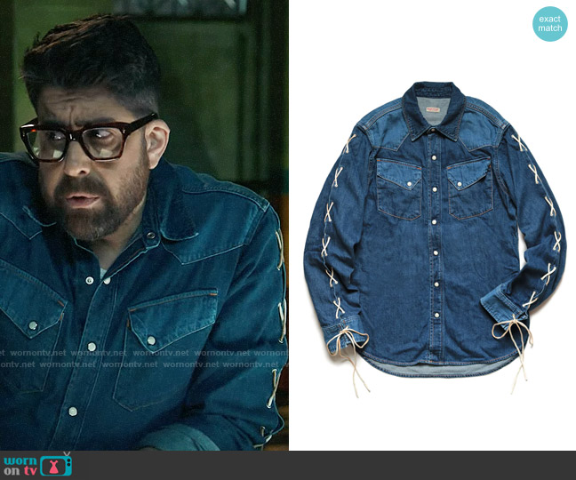 Kapital Denim Lace-up Western Shirt worn by Harry Keshegian (Adam Goldberg) on The Equalizer