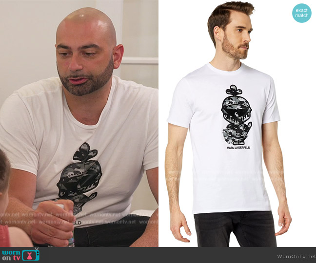 Karl Camo Armour T-Shirt by Karl Lagerfeld Paris worn by John on The Real Housewives of New Jersey