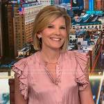 Kate Snow’s pink ruffle sleeve top on NBC News Daily