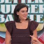 Katie Stilo’s brown ruffle short sleeve top on Today