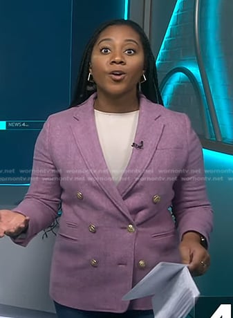 Kay Angrum’s pink double breasted blazer on NBC News Daily