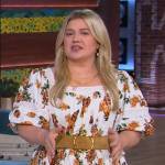 Kelly’s floral print lace inset dress on The Kelly Clarkson Show