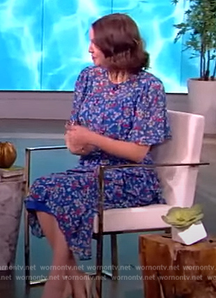 Kelly McKeston's blue floral print dress on The View