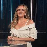 Keltie’s beige asymmetric belted dress on E! News