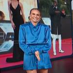 Keltie’s blue satin shirt and shorts on E! News