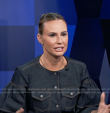 Keltie’s ruffle sleeve denim jacket on E! News