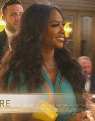 Kenya Moore's turquoise dress on The Real Housewives of New Jersey