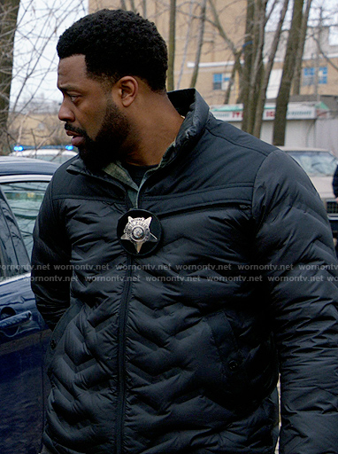 Kevin's black jacket with chevrons on Chicago PD