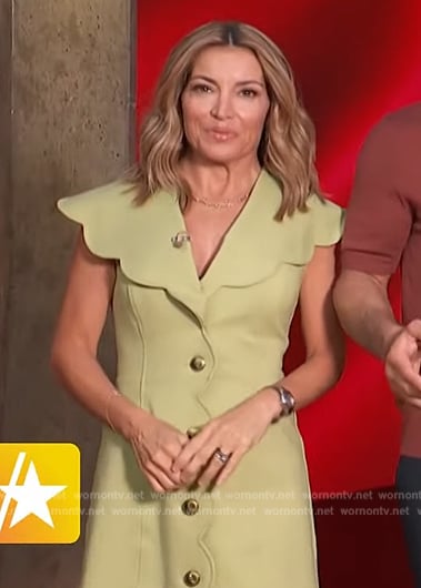 Kit’s green scalloped dress on Access Hollywood