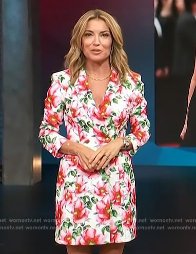 Kit’s floral print blazer dress on Access Hollywood