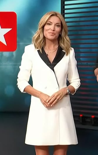 Kit’s white double breasted blazer dress on Access Hollywood