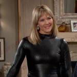 Kristen’s black crocodile leather dress on Days of our Lives