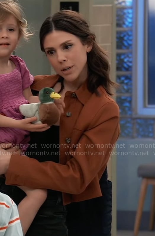 Kristina's rust brown jacket on General Hospital