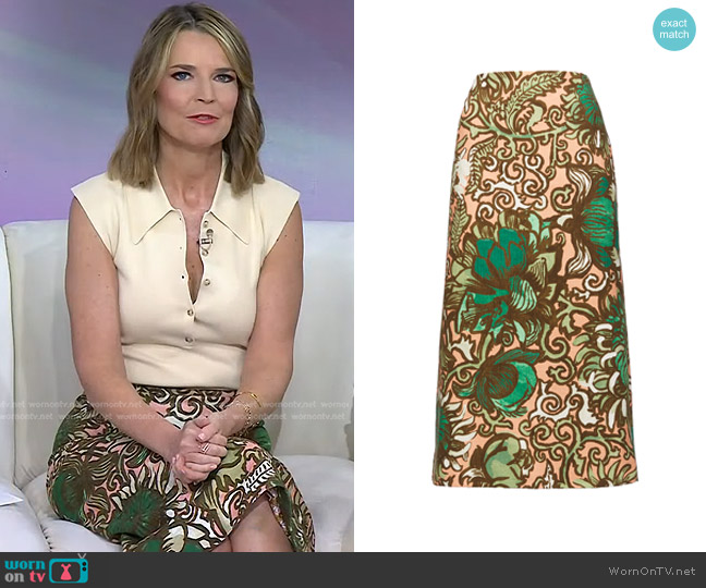 La DoubleJ Cotton Pencil Skirt worn by Savannah Guthrie on Today