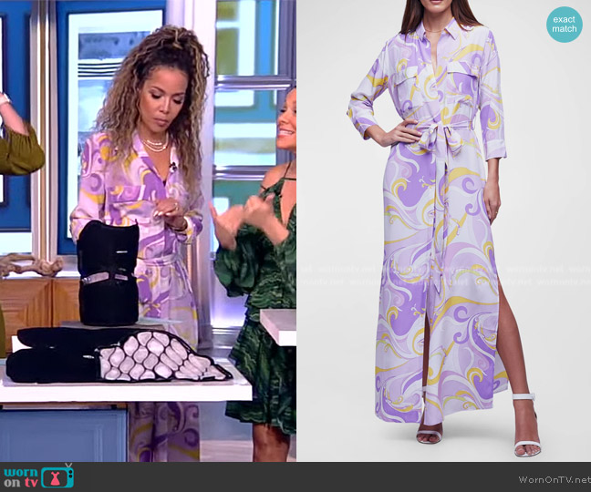 WornOnTV: Sunny’s purple abstract print shirtdress on The View | Sunny ...