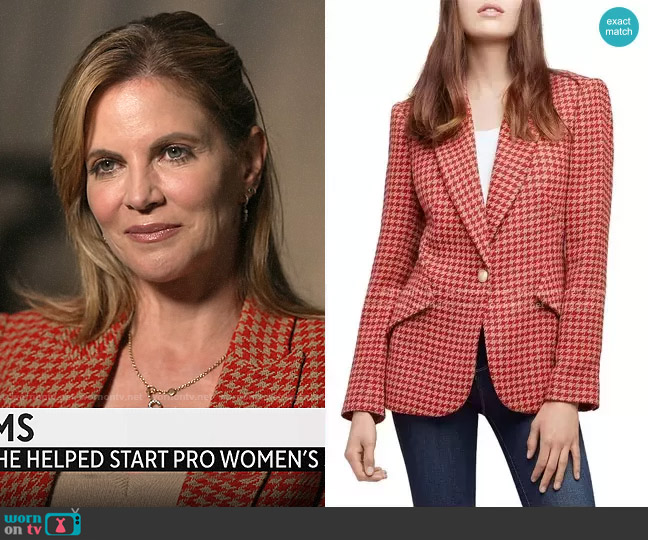 L'Agence Chamberlain Houndstooth Blazer worn by Natalie Morales on CBS Mornings